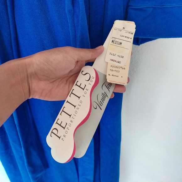 Vintage Vanity Fair Royal Blue Robe   Deadstock Size Meduim Petite - Picture 5 of 9